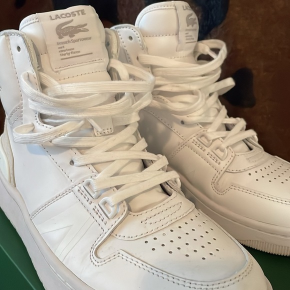 “Lacoste” White Mid Leather Sneakers! - Picture 7 of 9